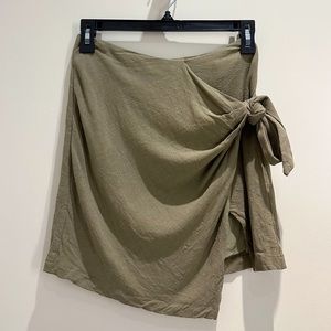 Princess Polly olive green wrap skirt
